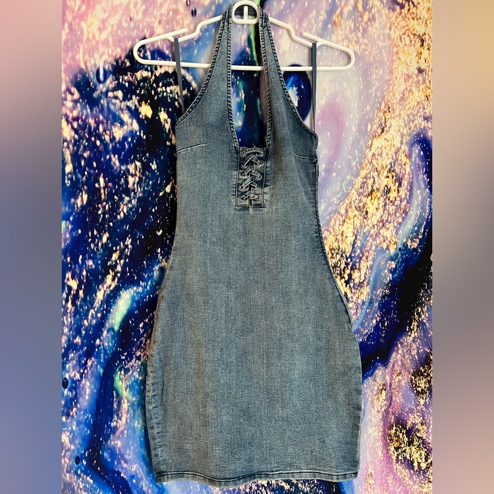 Denim Halter Dress